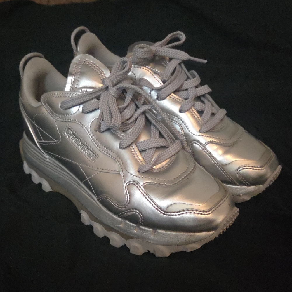 Reebok Women's Metallic Silver Sneakers